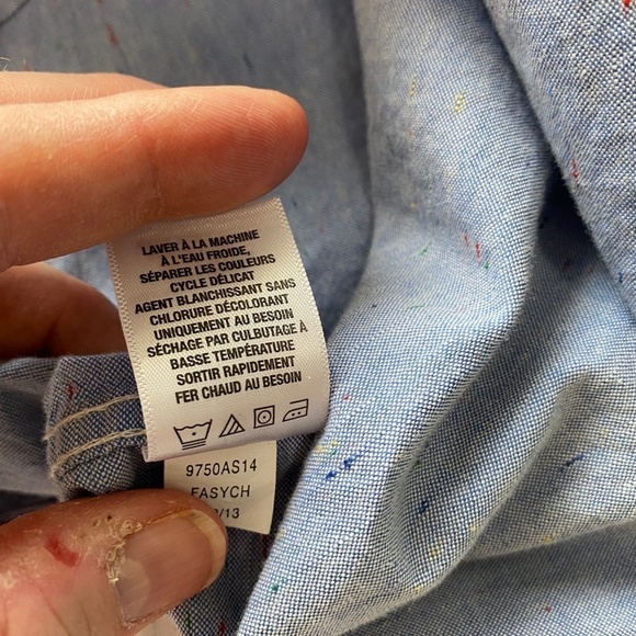 Aeropostale Men's Blue Rainbow Specked Long Sleeve Button Down Shirt Size Large‎ - Picture 9 of 13